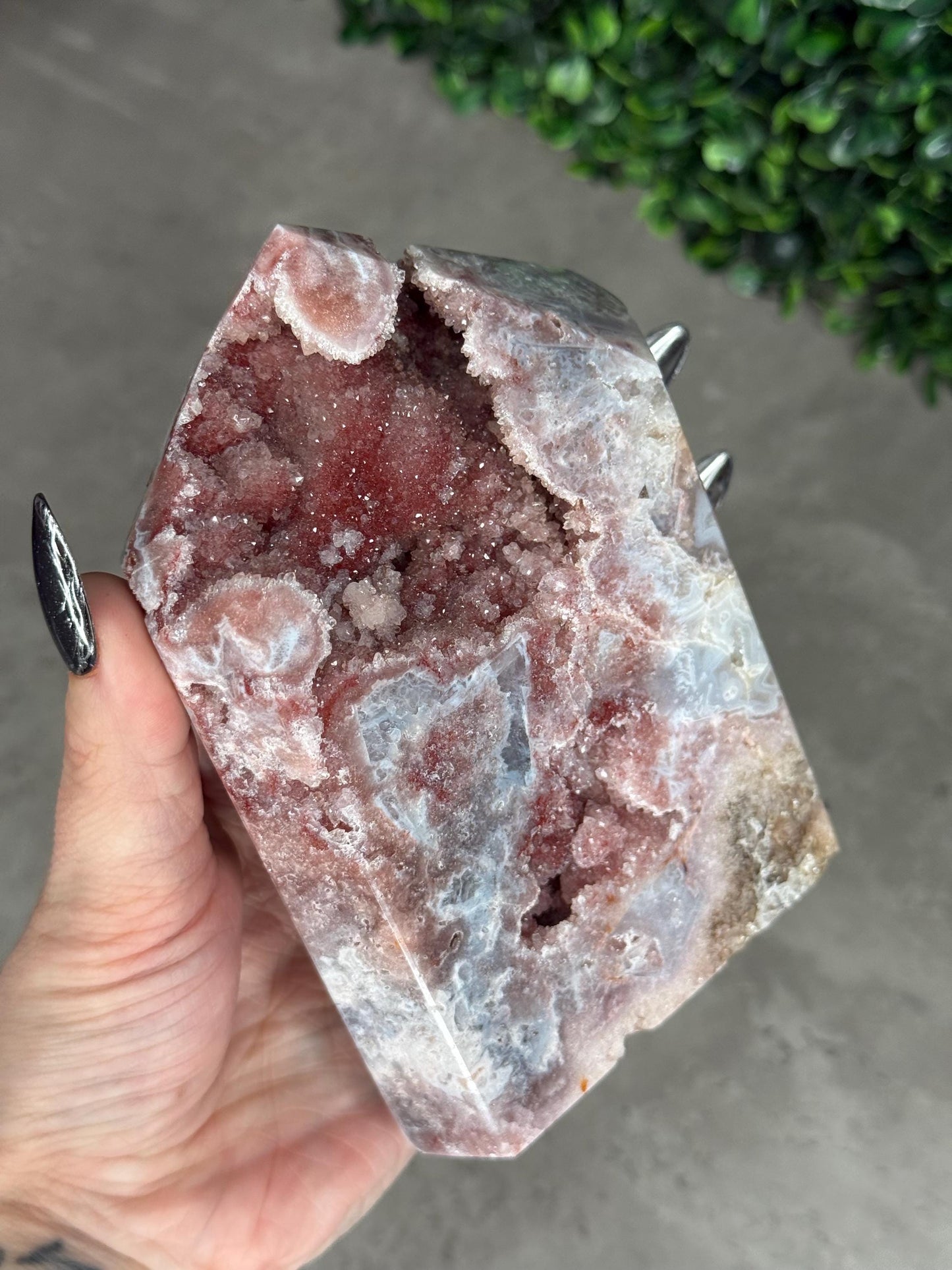 Rare Red Pink Amethyst Druzy Crystal Tower