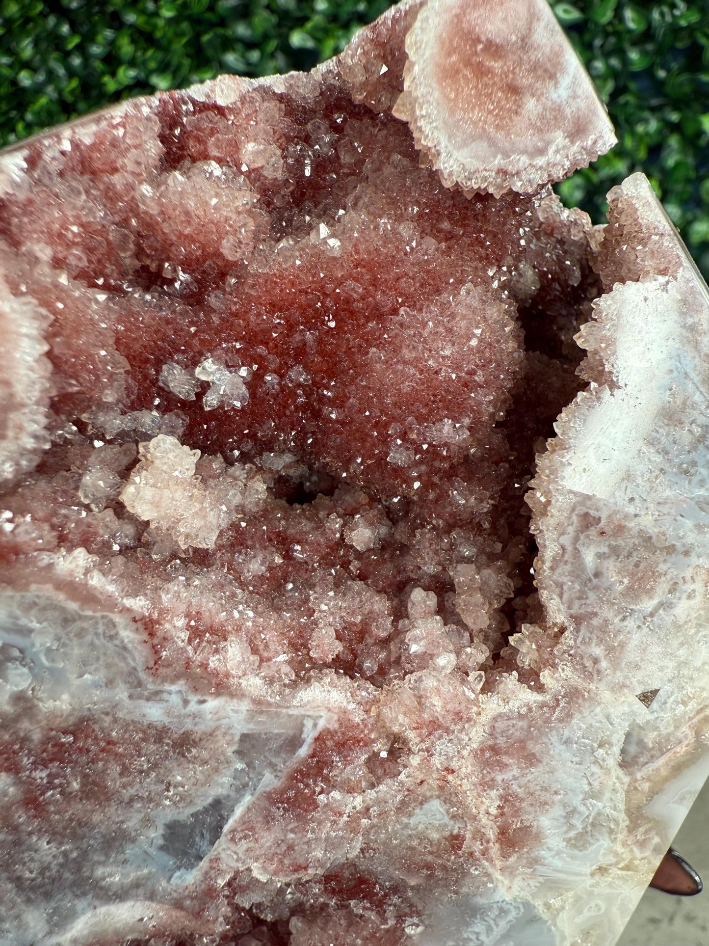 Rare Red Pink Amethyst Druzy Crystal Tower