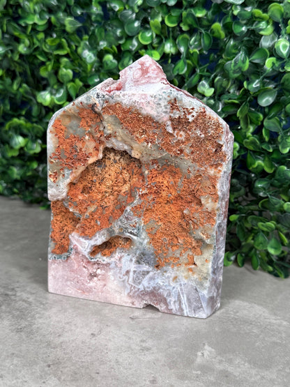 Rare Red Pink Amethyst Druzy Crystal Tower