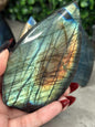 Flashy Labradorite Teardrop Crystal Carvings