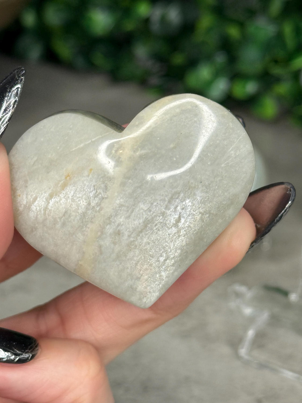 AAA Flashy Green Moonstone Heart Crystal Carvings