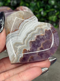 Amethyst Agate Heart Crystal Carvings