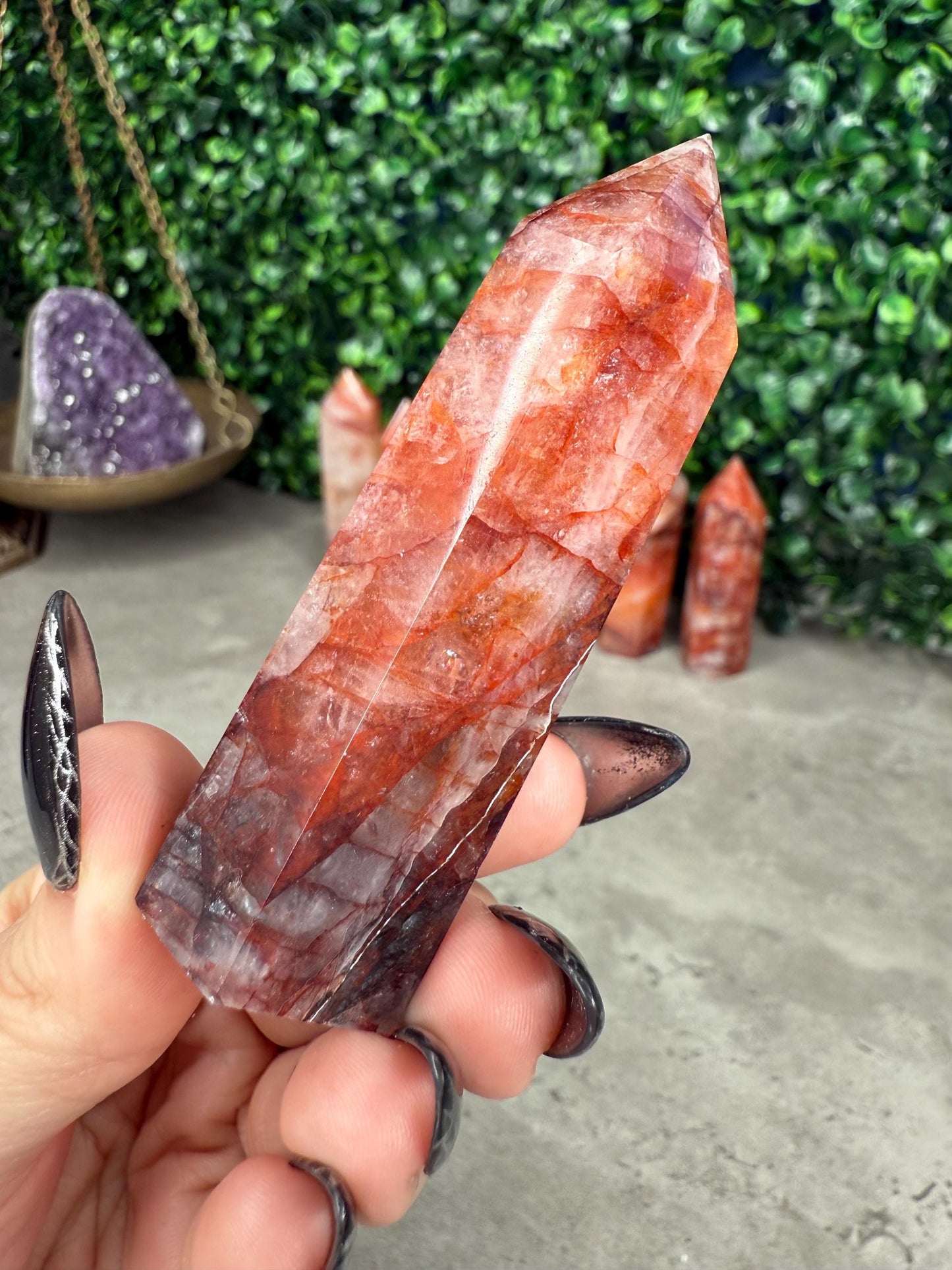 Fire Quartz Towers Crystal Carvings