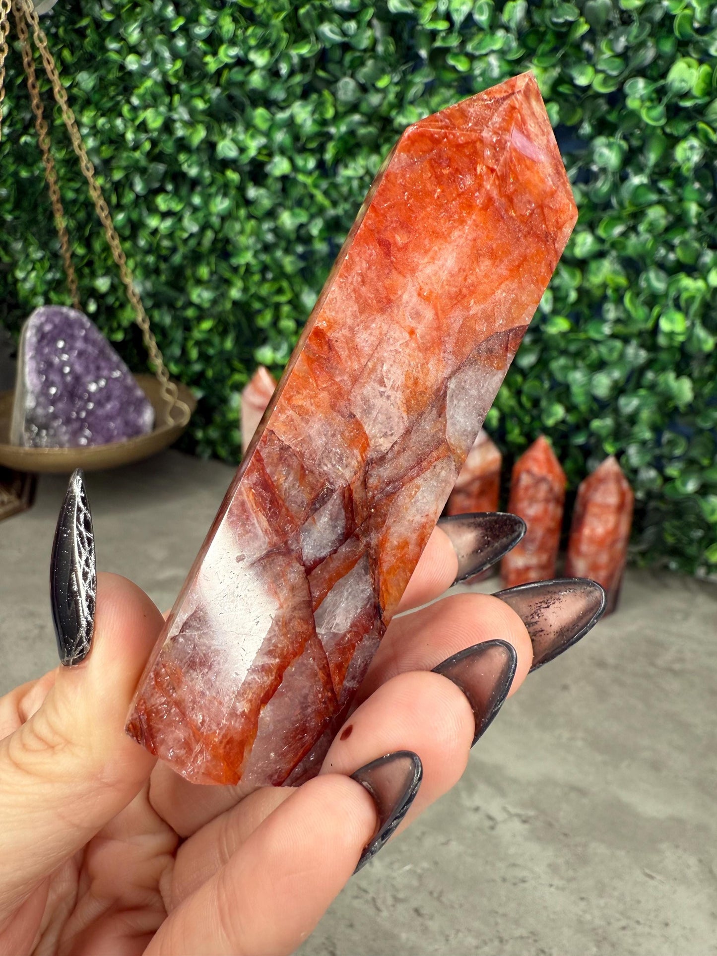 Fire Quartz Towers Crystal Carvings