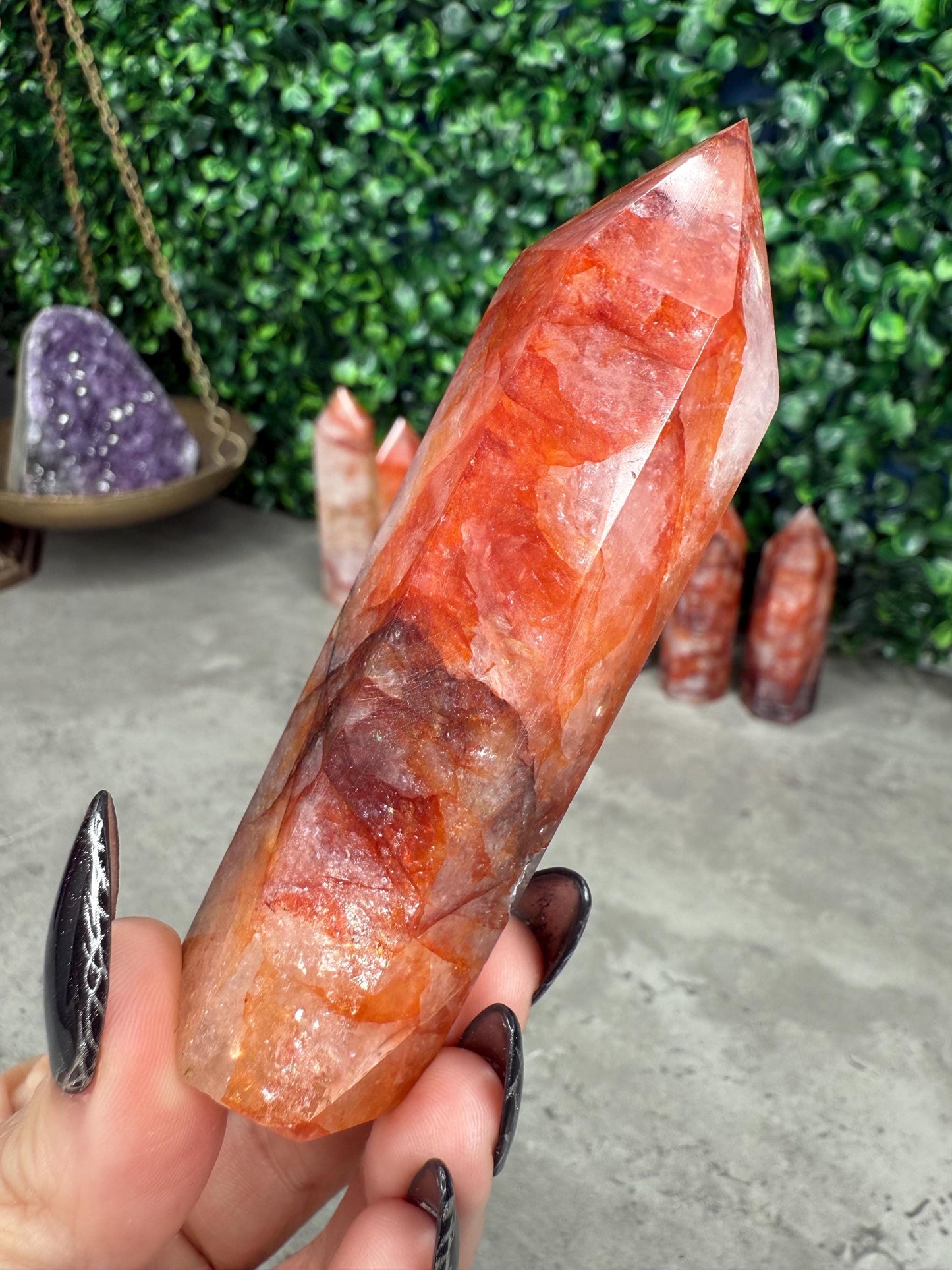 Fire Quartz Towers Crystal Carvings