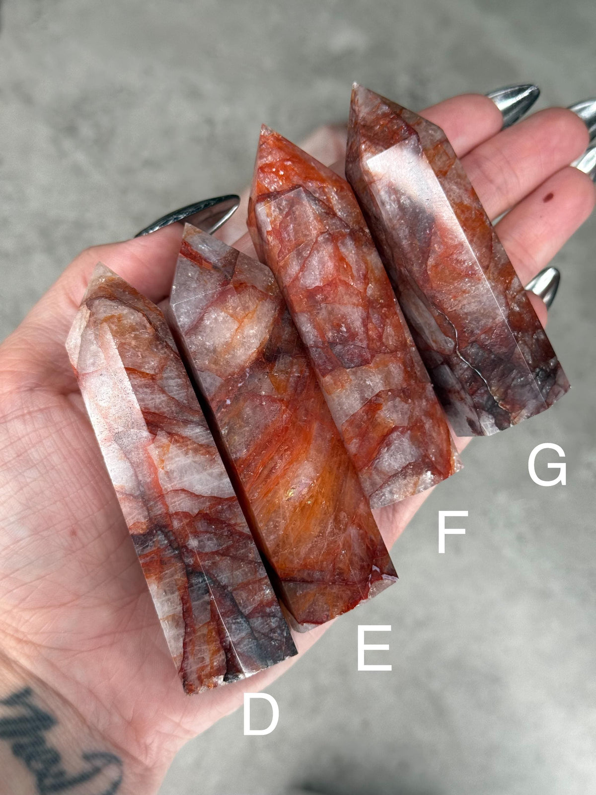 Fire Quartz Towers Crystal Carvings