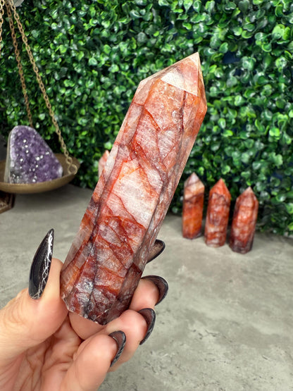 Fire Quartz Towers Crystal Carvings