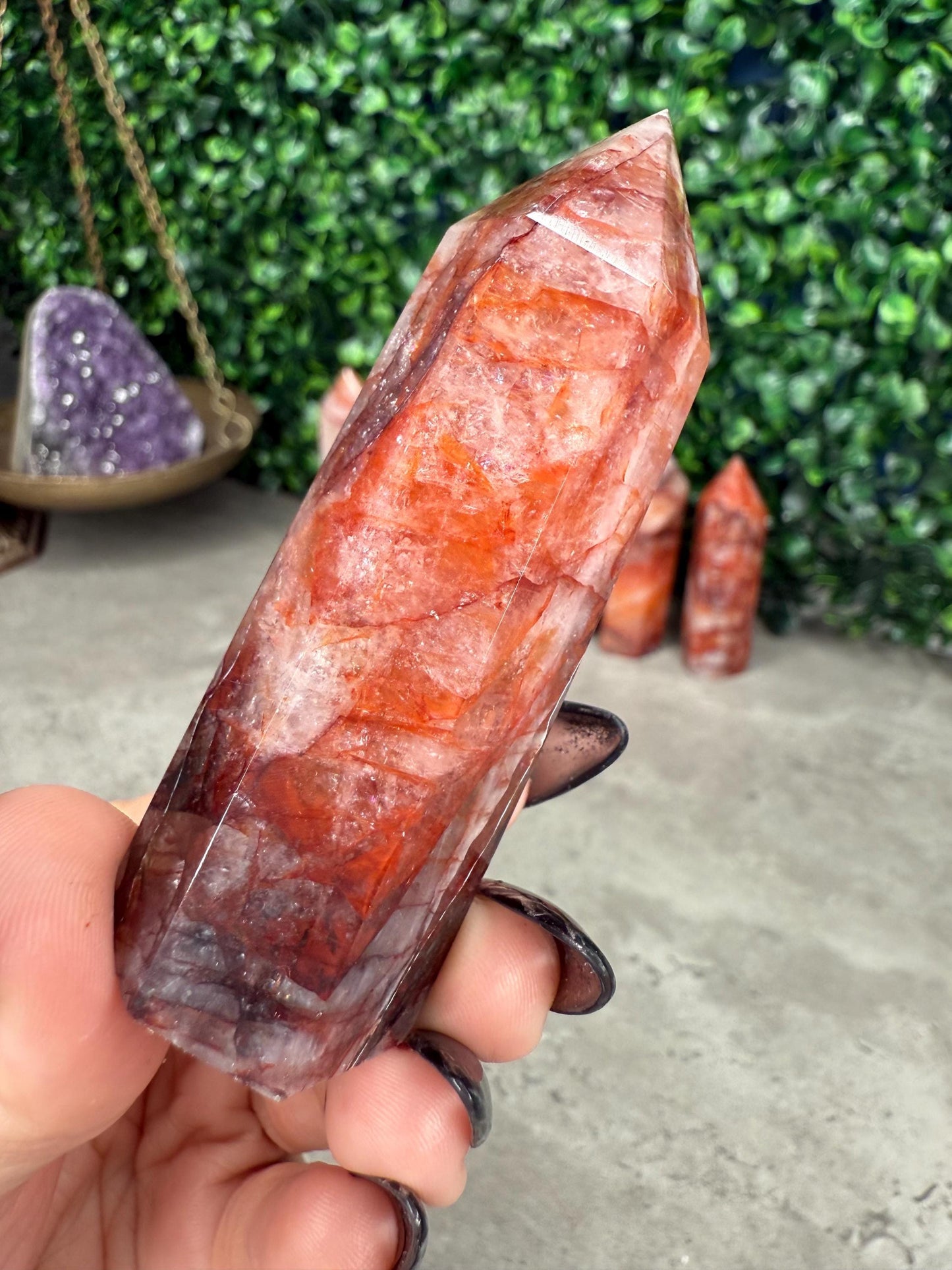 Fire Quartz Towers Crystal Carvings