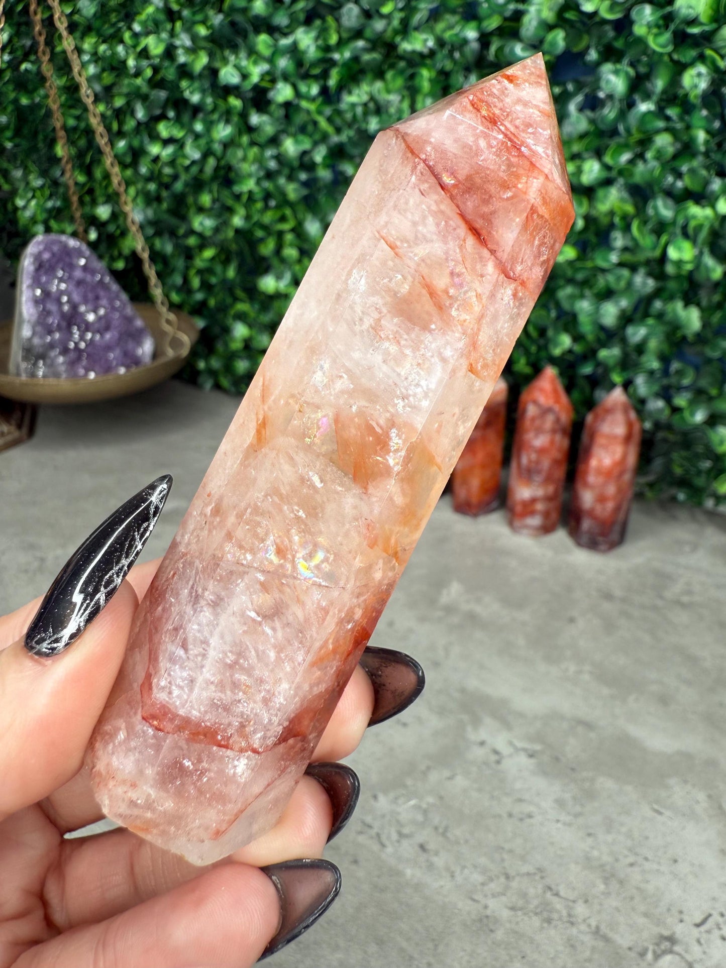 Fire Quartz Towers Crystal Carvings