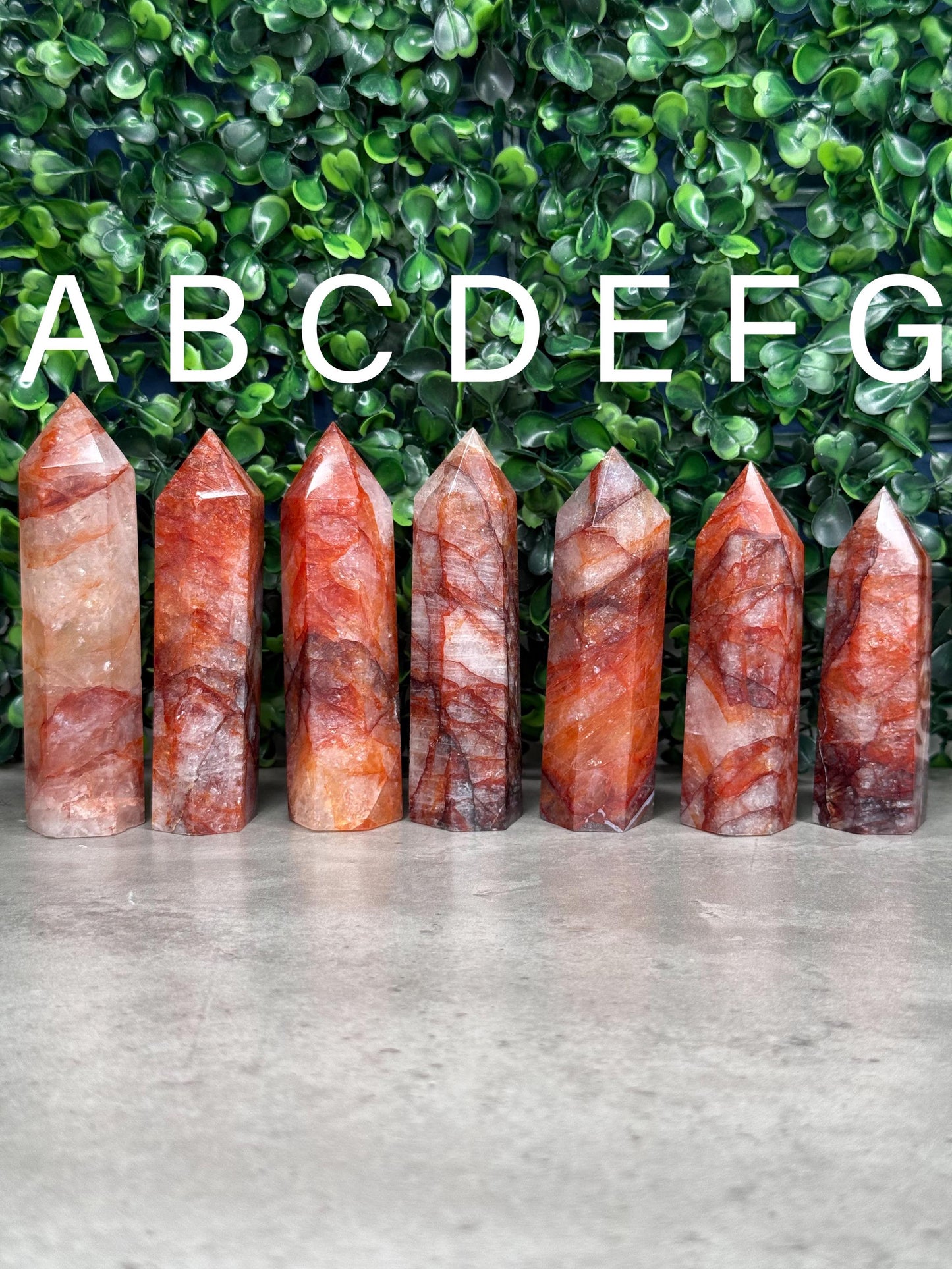 Fire Quartz Towers Crystal Carvings