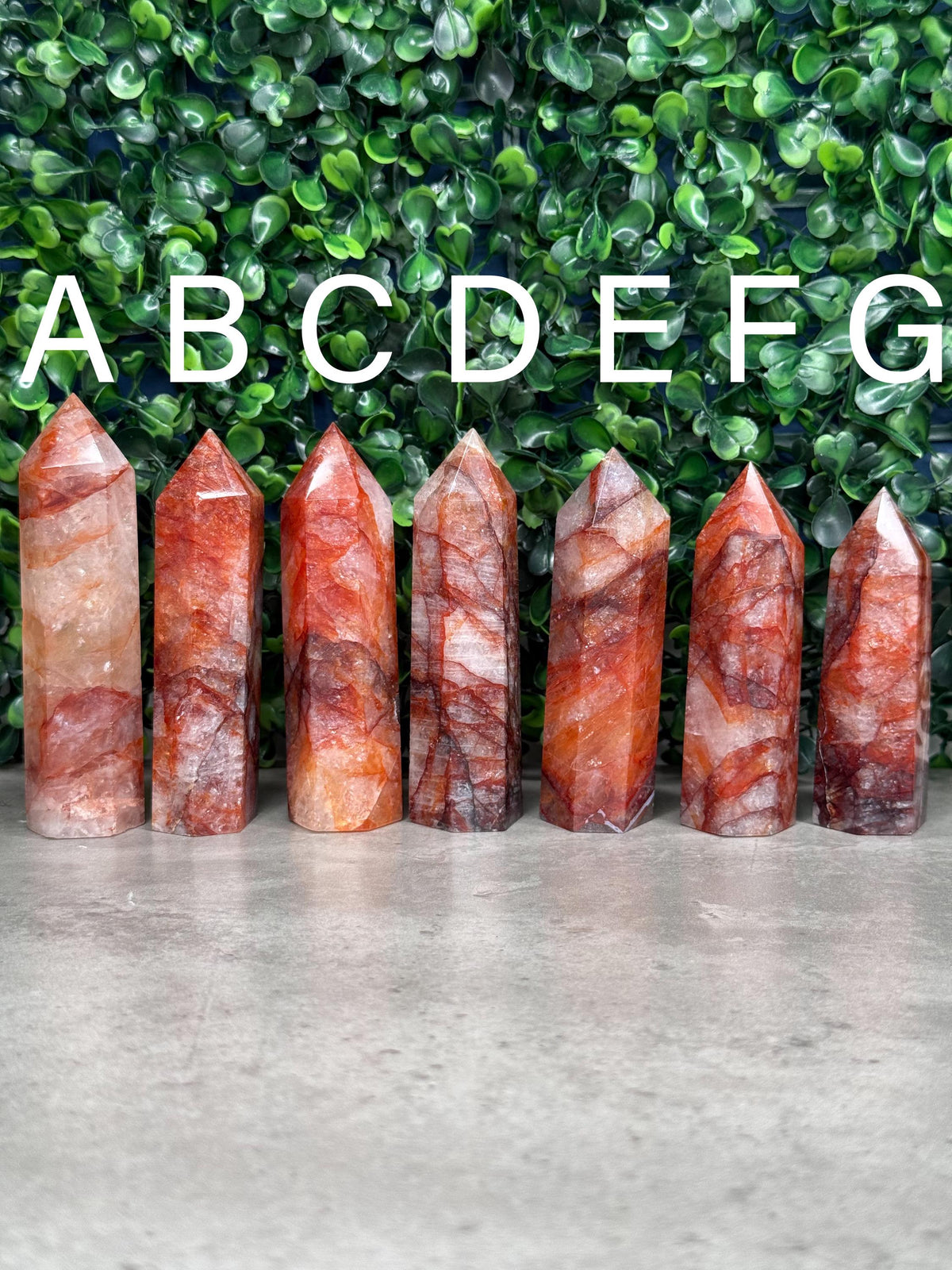 Fire Quartz Towers Crystal Carvings