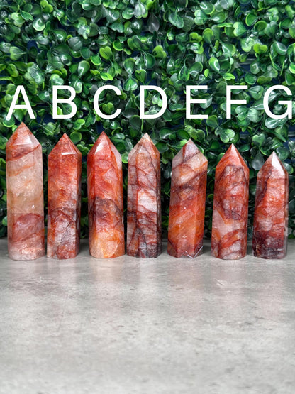 Fire Quartz Towers Crystal Carvings