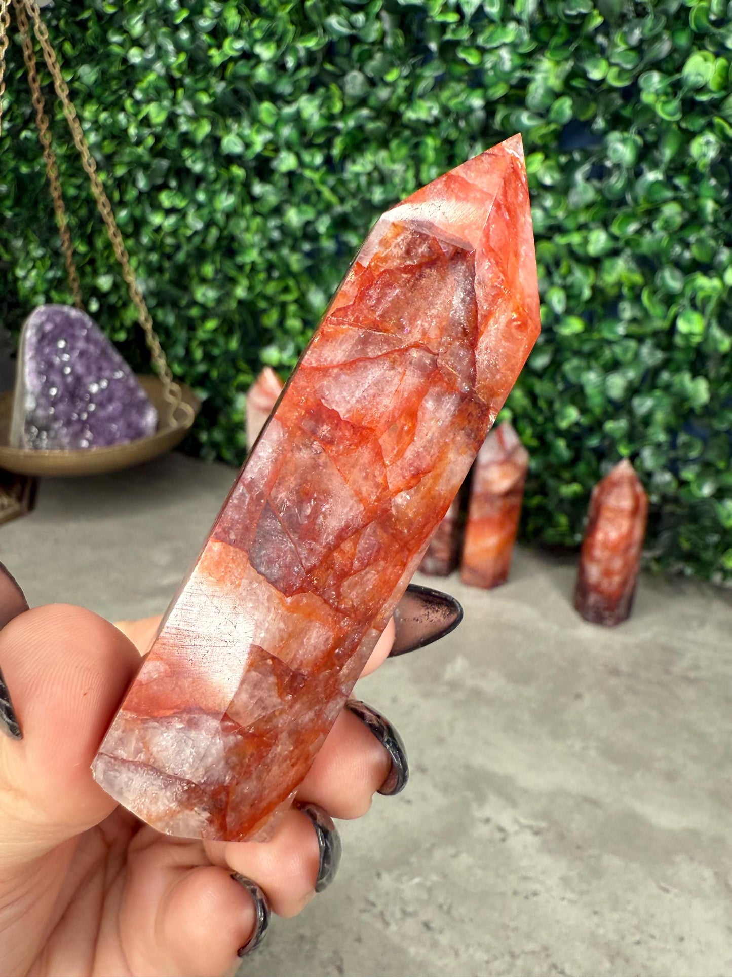 Fire Quartz Towers Crystal Carvings
