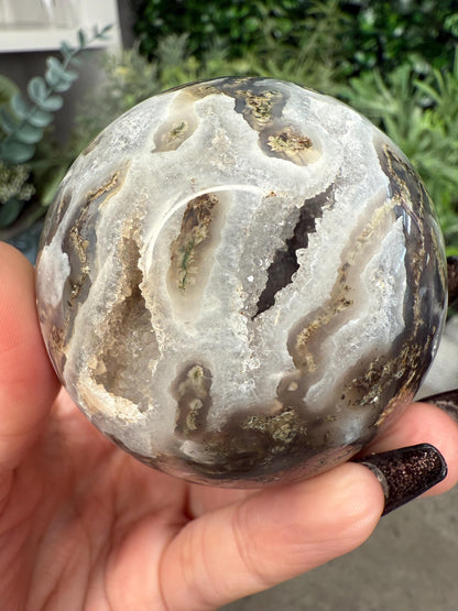 Druzy Moss Agate Crystal Spheres - multiple