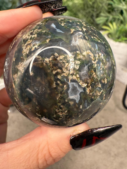 Druzy Moss Agate Crystal Spheres - multiple