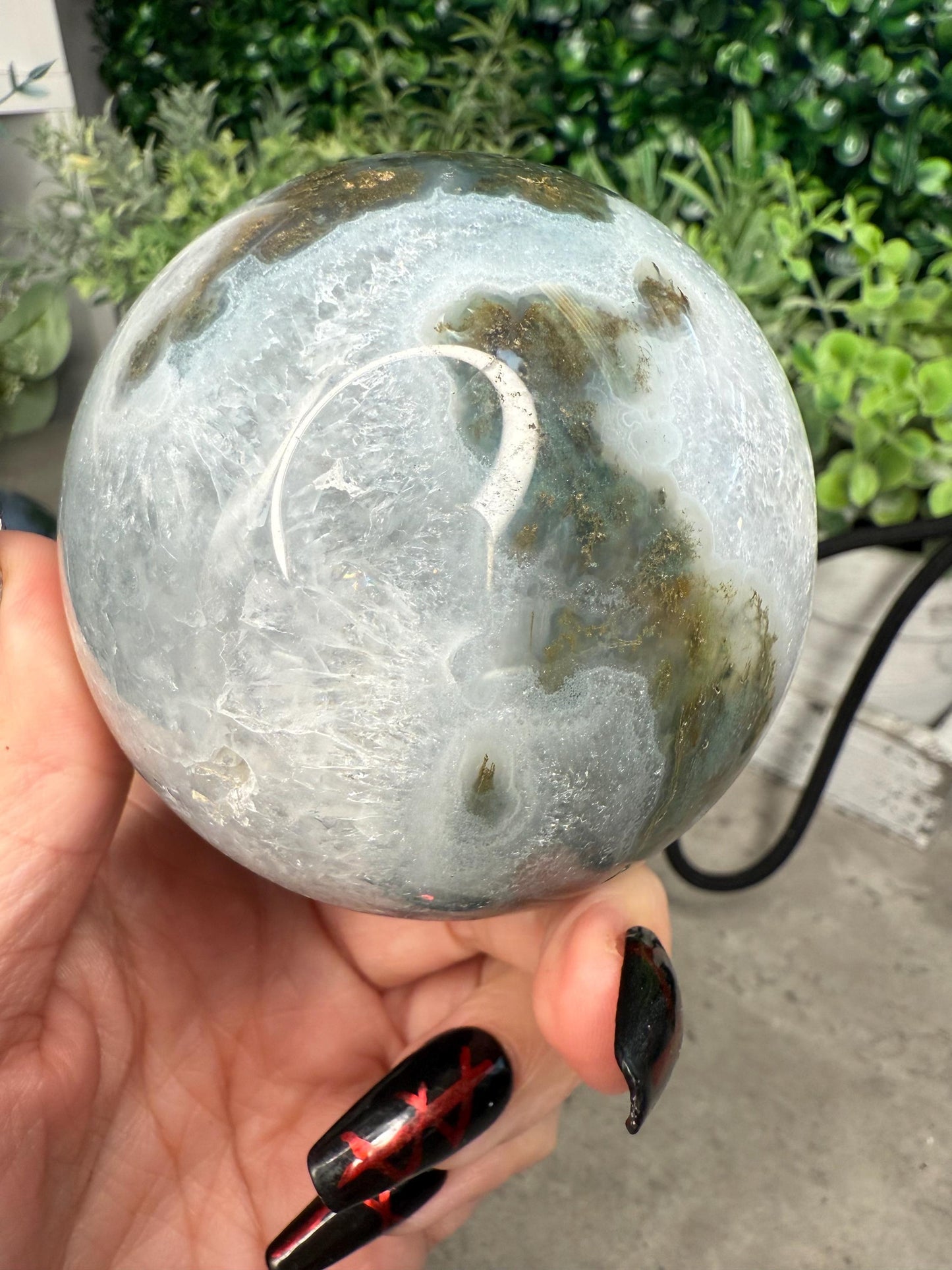 Druzy Moss Agate Crystal Spheres - multiple