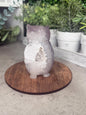 Hand-Carved Druzy Agate Owl Crystal Carving