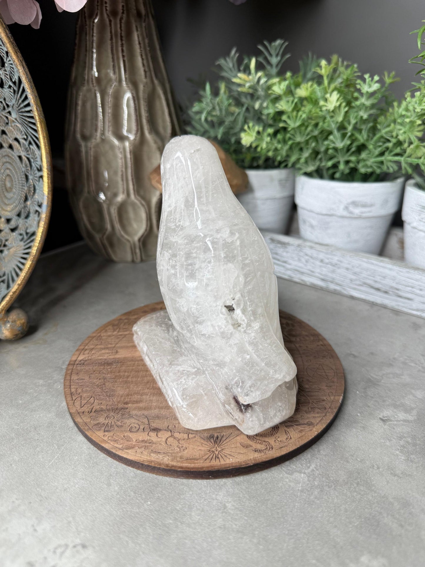 Garden Quartz Bird Crystal Carving