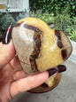 Septarian Dragon Stone Crystal Carving heart and Palmstones