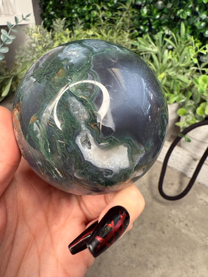 Druzy Moss Agate Crystal Spheres - multiple