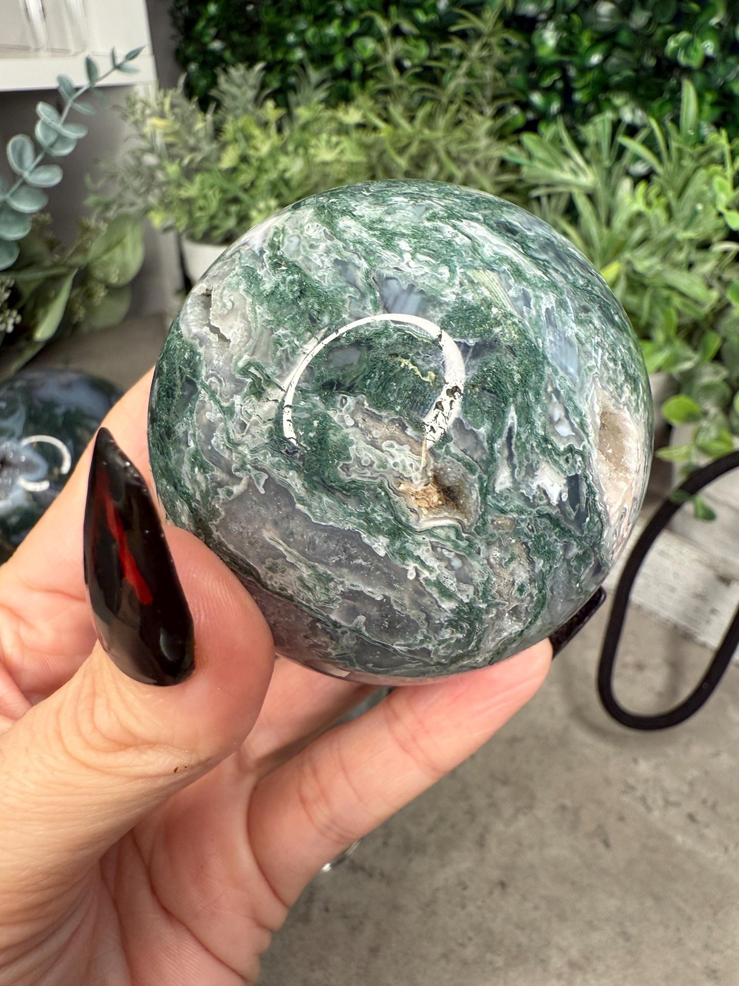 Druzy Moss Agate Crystal Spheres - multiple