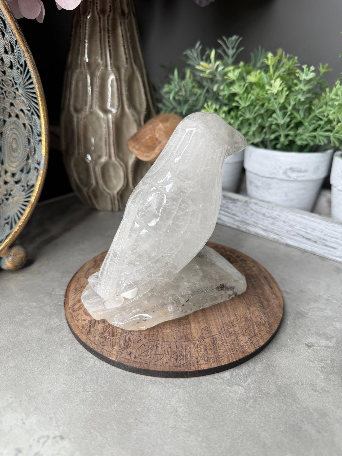 Garden Quartz Bird Crystal Carving