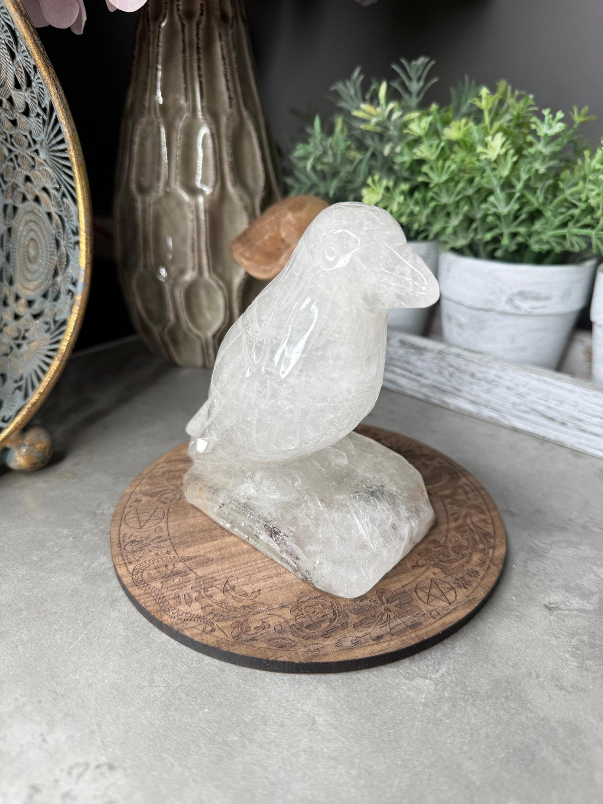 Garden Quartz Bird Crystal Carving