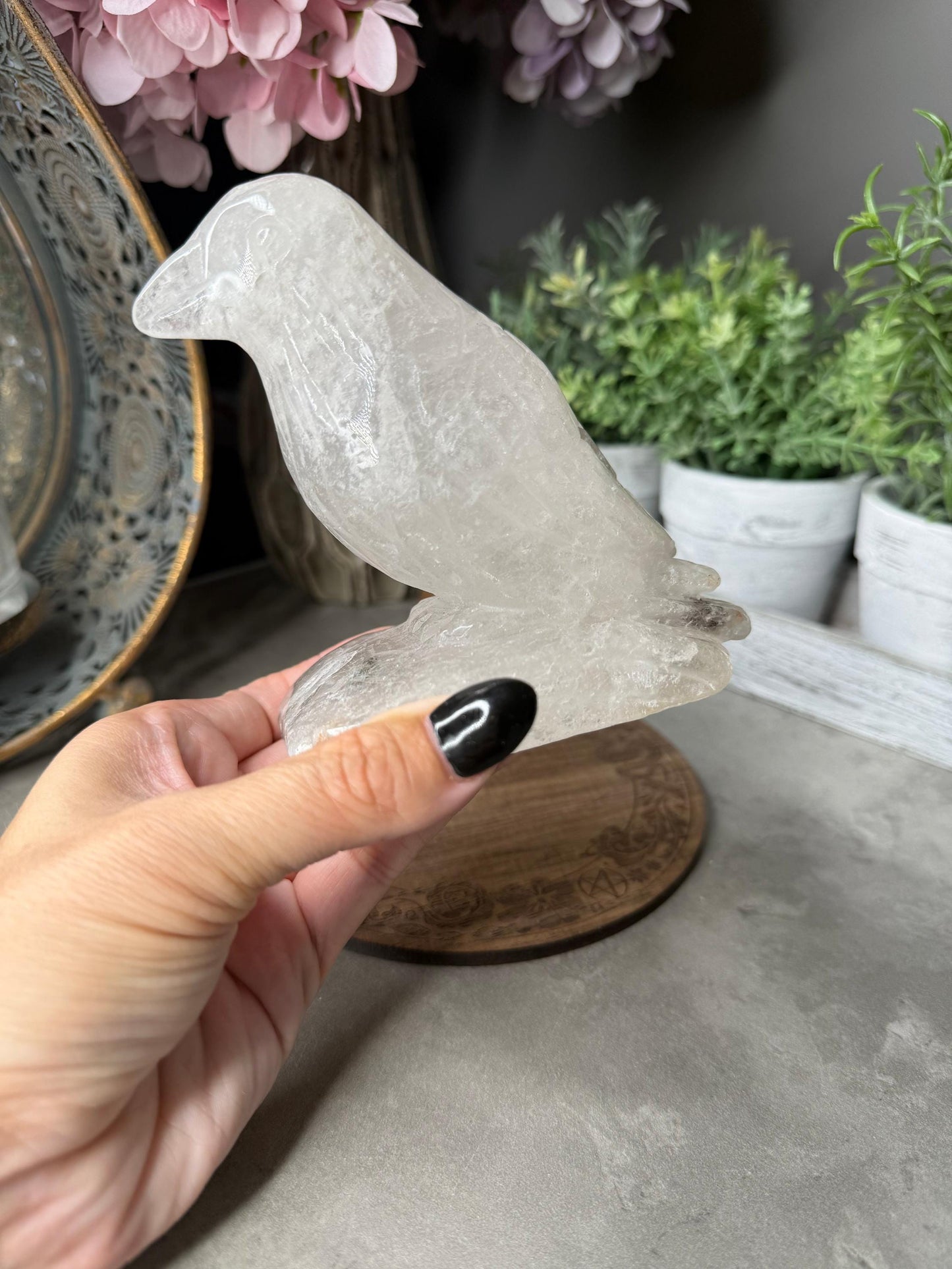 Garden Quartz Bird Crystal Carving