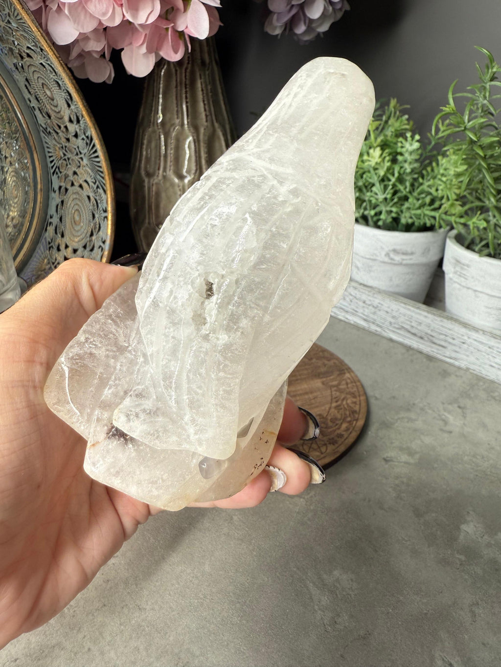 Garden Quartz Bird Crystal Carving
