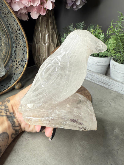 Garden Quartz Bird Crystal Carving