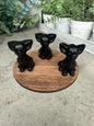 Chihuahua Dog back obsidian large Crystal Carving