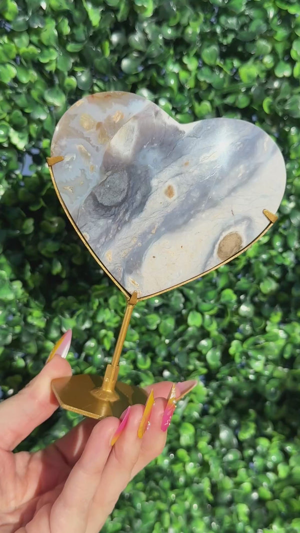 Purple Chalcedony Heart - Indonesia