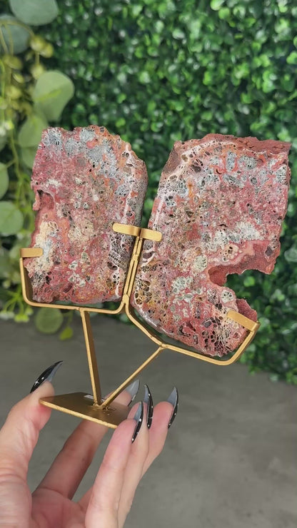 Red Marcasite Wings Crystal carving x - Indonesia