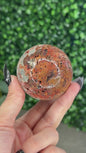Red Marcasite Sphere Crystal carving O - Indonesia